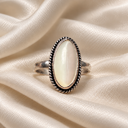 Inel din argint cu ochi de tigru, 18 mm